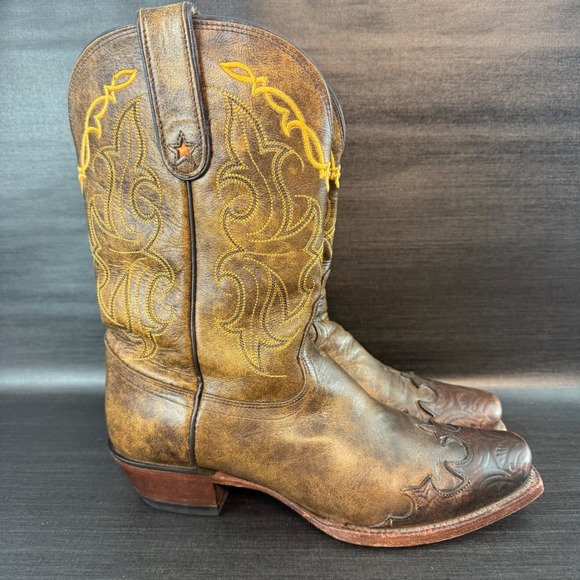 Tony Lama Shoes - Tony Lama Vaquero Womens size 9 Brown Leather Western Cowboy Boots VF 6004